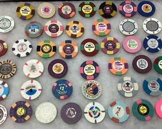 VINTAGE LAS VEGAS POKER CHIP COLLECTION, SILVER Slipper $5000, Playboy Club Atlantic City, The Mint $5000, Trump Taj Mahal, Pussy Cat A Go Go, Hotel FremontVINTAGE LAS VEGAS POKER CHIP COLLECTION SILVER SLIPPER $5000, PLAYBOY CLUB ATLANTIC CITY, THE MINT $5000, TRUMP TAJ MAHAL, PUSSY CAT A GO GO, HOTEL FREMONT, 