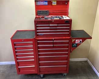 LARGE ROLLING U.S GENERAL TOOL CAB LOADED w TOOLS, 