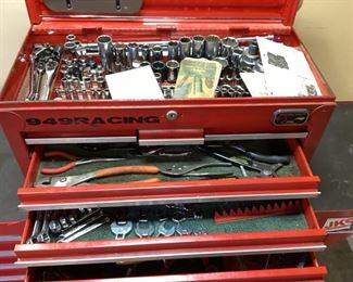 LARGE ROLLING U.S GENERAL TOOL CAB LOADED w TOOLS, 