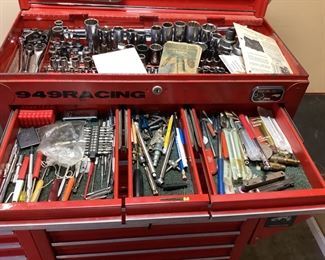 LARGE ROLLING U.S GENERAL TOOL CAB LOADED w TOOLS, 