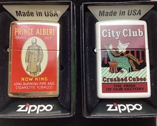 (2) ZIPPO, PRINCE ALBERT & CITY CLUB, NEW, 