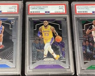 (3) GRADED 2019 PANINI PRIZM & PANINI, LEBRON JAMES MINT 9, TACO FALL GEM MINT 10 & MATISSE THYBULLE MINT 10,