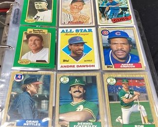 (3) BINDERS OF ASSORTED BASEBALL CARDS, ANDRE DAWSON, CRAIG NETTLES, DENNIS ECKERSLY, RON CEY, 