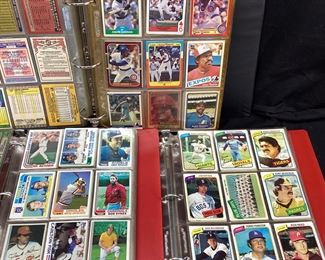 (4) BINDERS OF ASSORTED BASEBALL CARDS, GARY CARTER, WILLIE STARGELL, DAVE PARKER

STEVE CARLTON, REGGIE JACKSON,