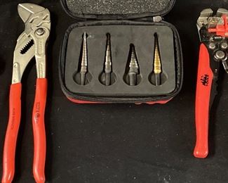 MATCO & MAC TOOLS, MAC TOOLS AUTOMATIC WIRE STRIPPER, MATCO PW10 WRENCH, MAC PB250 AIR RATCHETT & MATCO UNIBIT DRILL BIT SET, 
