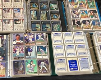 (4) BINDERS BASEBALL CARDS, TOM GLAVINE, GLEN HUBBARD, DALE MURPHY, GREG MADDUX, 