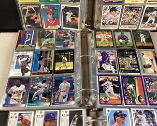 (4) BINDERS BASEBALL CARDS, TOM GLAVINE, GLEN HUBBARD, DALE MURPHY, GREG MADDUX, 