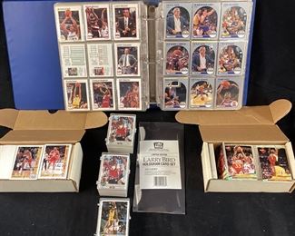 ASSORTED BASKETBALL CARDS, LARRY BIRD HOLOGRAM, JOE BARRY CARROLL, DAN SCHAYES, MICHAEL ADAMS, CHARLES BARKLEY, MARK WEST, CEDRIC CEBALLOS,