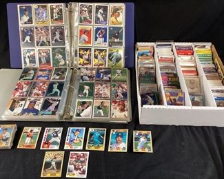 ASSORTED BASEBALL CARDS, GEORGE BRETT, RICKEY HENDERSON, BARRY BONDS, EDDIE MURRAY, NOLAN RYAN, WADE BOGGS, FLEER, UPPER DECK, TOPPS, BOWMAN CARDS,