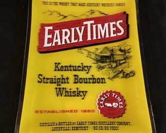 VTG. EARLY TIMES KENTUCKY STRAIGHT BOURBON GLASS TRAY
