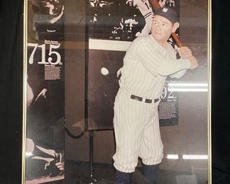 BABE RUTH HALL OF FAME PRINT, FRAMED