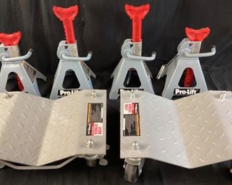 PRO LIFT HEAVY DUTY JACK STANDS & 2 HAULERS,