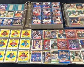  (3) BINDER BASEBALL CARDS, NOLAN RYAN, KIRK GIBSON, RICKY HENDERSON, MARK MCGWIRE, 