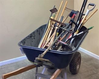 LANDSCAPING TOOLS & WHEEL BARROW