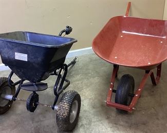 SEED SPREADER & WHEEL BARROW