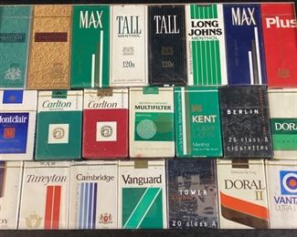 VTG. ASSORTED CIGARETTE TOBACCO PACKS,