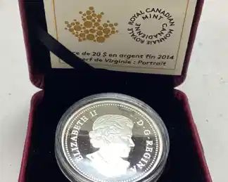 2014 99% SILVER $20 WHITE TAIL DEER CANADIAN COIN, 
