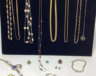 COSTUME JEWELRY, NECKLACES, BRACELETS, JADE PENDANTS, 