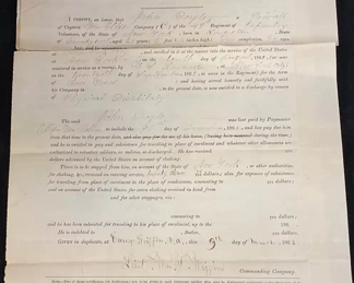 PRESIDENT MARTIN VAN BUREN LAND GRANT  & CIVIL WAR DOCS