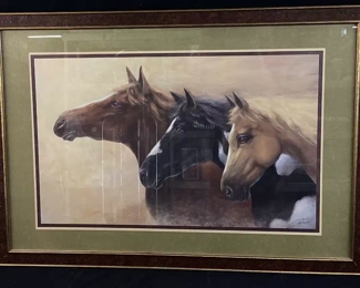SIGNED JOE SAMBATERO WILD HORSES PRINT