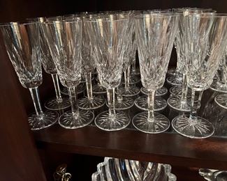 25 Waterford Lismore champagne  flutes( sold in 2 sets of 8 and 1 set of 9) one set of 8 is available
