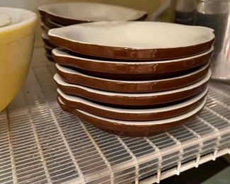 Set 12  Vintage Hall  Brown Au Gratin Baking Dishes