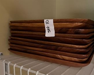 Set 10 wood trays