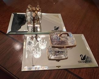 Swarovski clock and jewel box