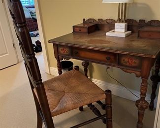 Writing Desk and ladder-back chair 