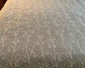 Second of 2 Queen Mattress Sets and chambray coverlet