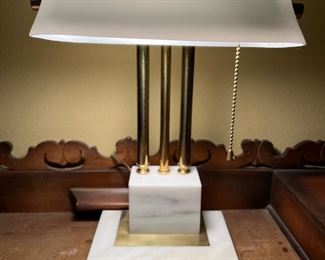 Marble and brass desk lamp