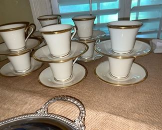 Set 10 Lenox Eternal Cups and Saucers
