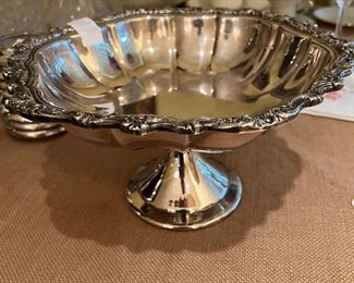 Large Ornate Silver Plate Comport