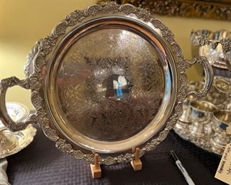 Handled Silver Plate Tray