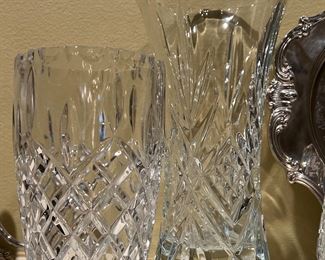 Large pressed glass vases