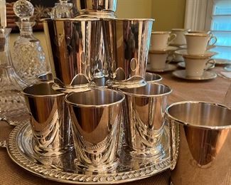 Set 11" B" monogrammed Mint Julep cups by wallace