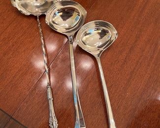 Assorted Silver Plate punch ladles 