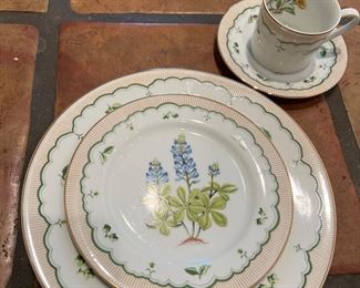 12  4 piece place settings George Briars "Victorian Gardens " 
8 soup bowls sugar , butter dish salt and pepper