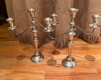 Pair of sterling candelabra 