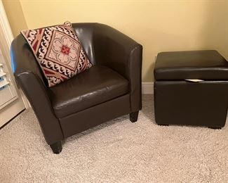 Club chair, storage ottoman ( not a set)