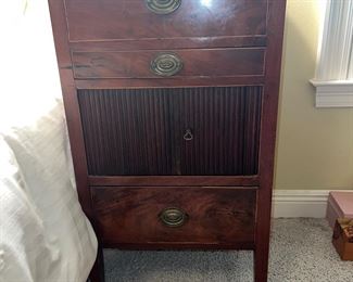 19th Century Bedside Tambour Commode Stand