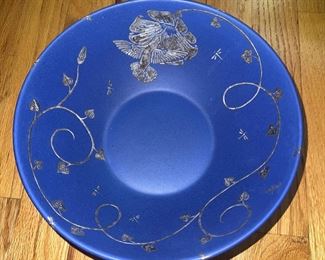 Emilio Castillo Pottery Bowl with silver inlay1994 