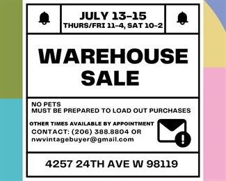 WAREHOUSE SALE