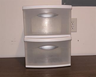 2 Plastic Storage Container Drawers