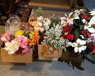 3 Boxes of Assorted Artificial Flowers