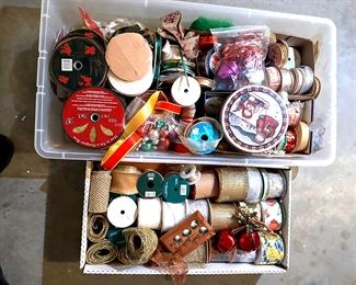 2 totes of Craft Supplies- Ribbon