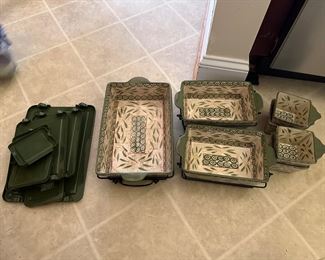 Temp-tations Old World Green Casserole Dishes