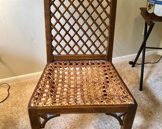 Lattice back/cane seat chair