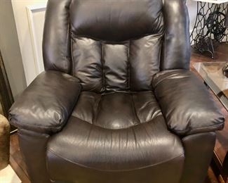 Chocolate brown leather Bristol recliner