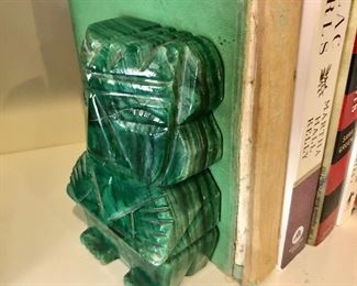 Malachite book ends